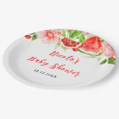 Watermelon and Pomegranate Baby Shower ペーパープレート (アングル)