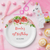 Watermelon and Pomegranate Birthday ペーパープレート (パーティー)