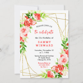 Watermelon and Pomegranate Birthday 招待状