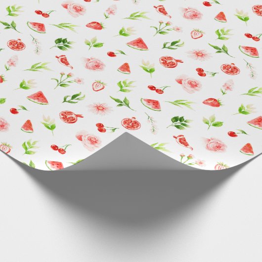 Watermelon and Pomegranate Pattern ラッピングペーパー (角)