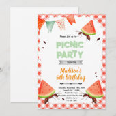Watermelon ant picnic party invitation 招待状 (正面/裏面)