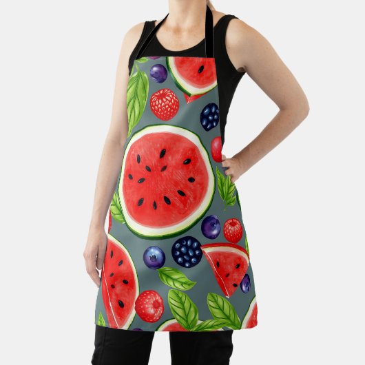Watermelon Berry Summer Pattern エプロン (インサイチュ)