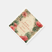 Watermelon Botanical Garden Baby Shower スタンダードカクテルナプキン (角)