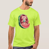 Watermelon Cat Coffee Break Tシャツ (正面)