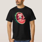 Watermelon Cat Coffee Break Tシャツ (正面)