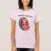 Watermelon Cat Coffee Break Tシャツ (正面)