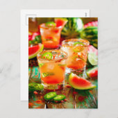 Watermelon Chili Cocktail – Spicy Summer シーズンポストカード (正面/裏面)