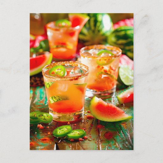 Watermelon Chili Cocktail – Spicy Summer シーズンポストカード (正面)