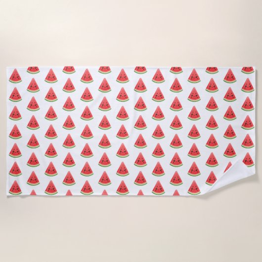 Watermelon Custom Funny Summer Fruit ビーチタオル (正面)