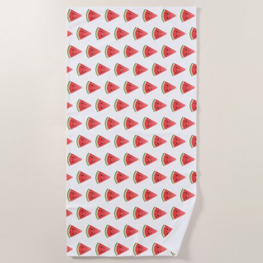 Watermelon Custom Funny Summer Fruit ビーチタオル (正面)