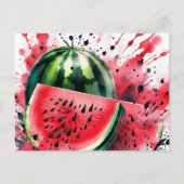 Watermelon Explosion Watercolor ポストカード (正面)