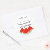 Watermelon Family Reunion Name  ラウンドシール (封筒)