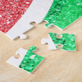 watermelon faux glitter design ジグソーパズル (側面)