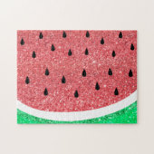 watermelon faux glitter design ジグソーパズル (横)