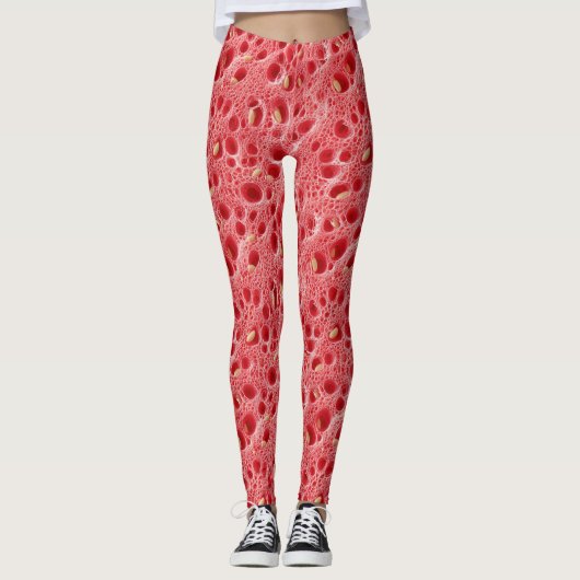 Watermelon Flesh Texture Pattern レギンス (正面)