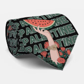 watermelon, flowers, and  palestine text Repeat  ネクタイ (ロール)