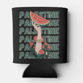 watermelon, flowers, and palestine text Repeat 缶クーラー (裏面)