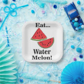Watermelon Fruit Funny Tropical Summer Party ペーパープレート (パーティー)