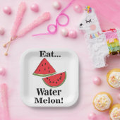Watermelon Fruit Funny Tropical Summer Party ペーパープレート (パーティー)
