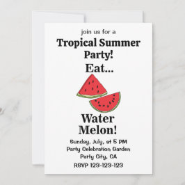 Watermelon Fruit Funny Tropical Summer Party 招待状