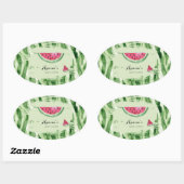 Watermelon Girl Summer Baby Shower Oval 楕円形シール (シート)
