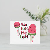 Watermelon in Summer or Winter how do you like it? 箔シーズンポストカード (立ち正面)