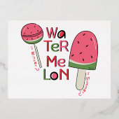 Watermelon in Summer or Winter how do you like it? 箔シーズンポストカード (正面)