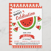 Watermelon Invitation for Birthday Party Fruit 招待状 (正面/裏面)