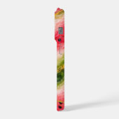 Watermelon Marble with Gold Veining iPhoneケース (左側面)