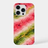 Watermelon Marble with Gold Veining iPhoneケース (裏面)