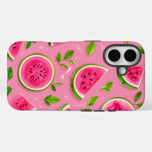 Watermelon Phone Case - Pink Summer Fruit Pattern Case-Mate iPhoneケース (裏面 (横))