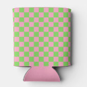 Watermelon Pink Green Checkered Cute Stylish Girly 缶クーラー (裏面)