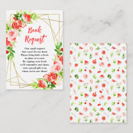 Watermelon Pomegranate Baby Shower Book Request エンクロージャーカード