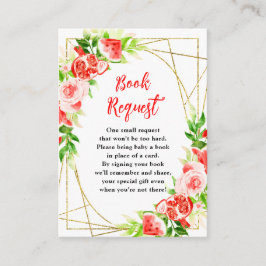 Watermelon Pomegranate Baby Shower Book Request エンクロージャーカード