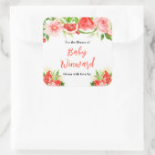 Watermelon Pomegranate Baby Shower Bookplate スクエアシール (バッグ)