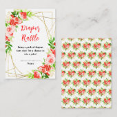 Watermelon Pomegranate Baby Shower Diaper Raffle エンクロージャーカード (正面/裏面)