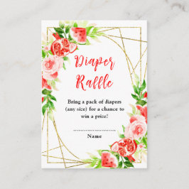 Watermelon Pomegranate Baby Shower Diaper Raffle エンクロージャーカード