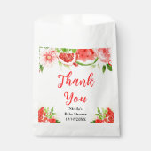 Watermelon Pomegranate Baby Shower Thank You フェイバーバッグ (正面)