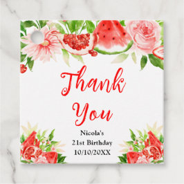 Watermelon Pomegranate Birthday Thank You フェイバータグ