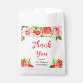Watermelon Pomegranate Birthday Thank You フェイバーバッグ (正面)
