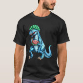 Watermelon  rex Dinosaur Dino Fan Melon Tシャツ (正面)