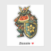 Watermelon Shogun — Funny Fruit Samurai Vintage  シール (シート)