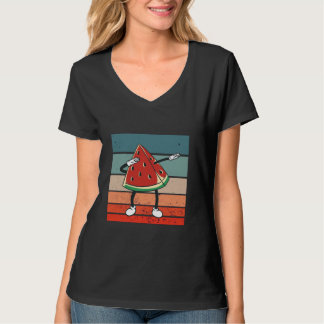 Watermelon slice dabbing cartoon arms and legs dan tシャツ