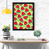 Watermelon Slice Fiesta | Fun Summer Fruit Pattern ポスター