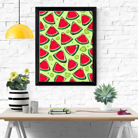 Watermelon Slice Fiesta | Fun Summer Fruit Pattern ポスター