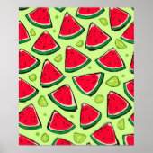 Watermelon Slice Fiesta | Fun Summer Fruit Pattern ポスター (正面)