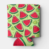 Watermelon Slice Fiesta | Fun Summer Fruit Pattern 缶クーラー (裏面)