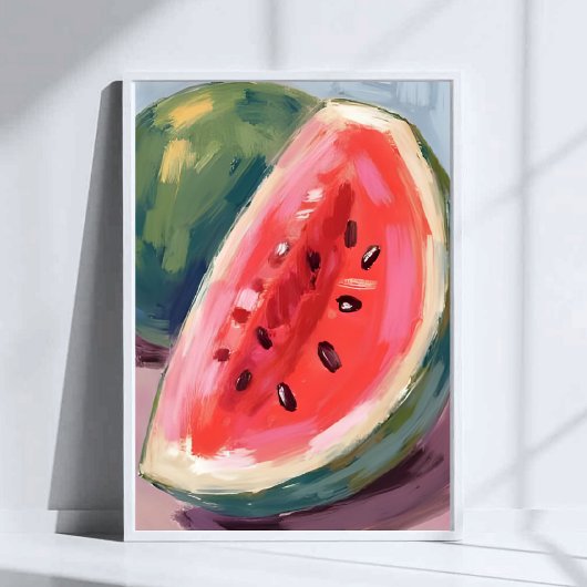 Watermelon Slice | Fruit Watercolor Painting ポスター