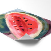 Watermelon Slice | Fruit Watercolor Painting ポスター (角)