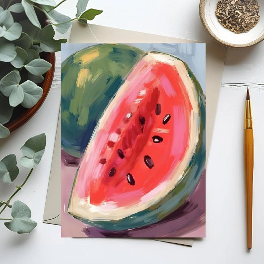 Watermelon Slice | Fruit Watercolor Painting ポストカード